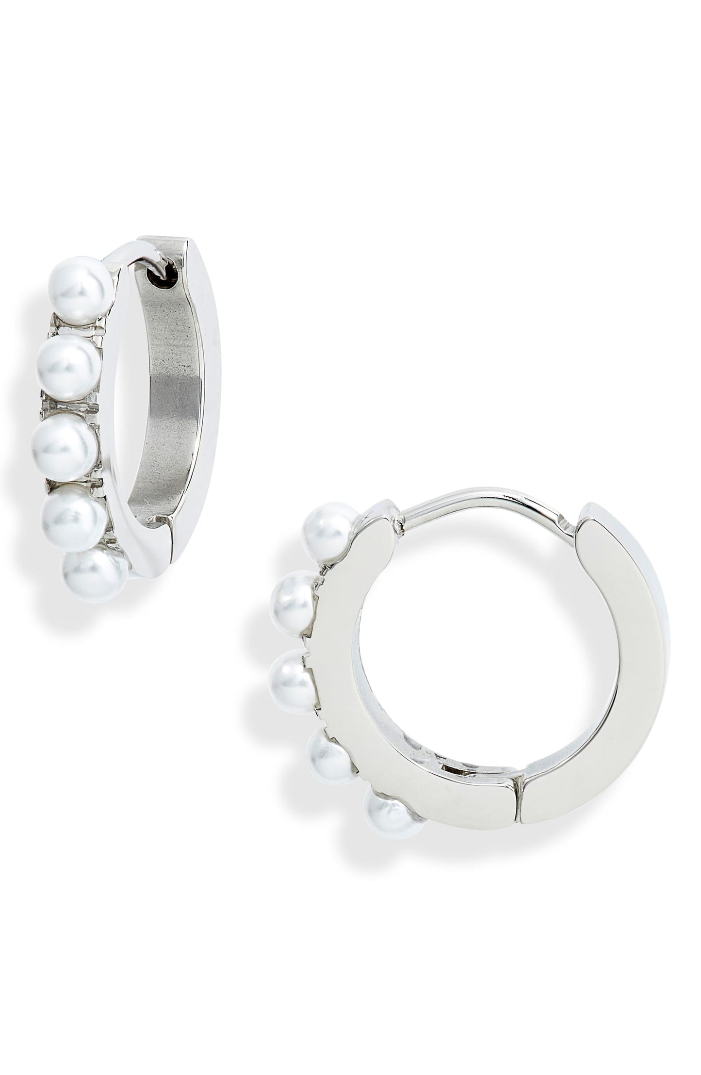 Bold Pearl Mini Hoop Earrings