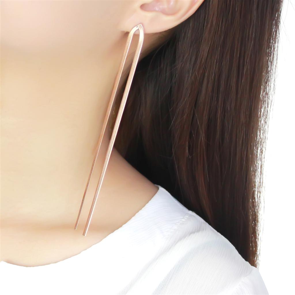 IP Rose Gold(Ion Plating) Stainless Steel Earrings