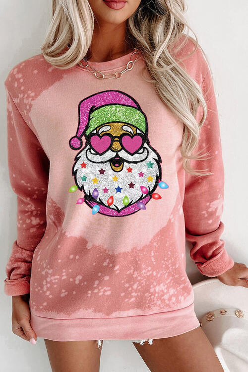 Pink Santa Glitter Sweatshirt