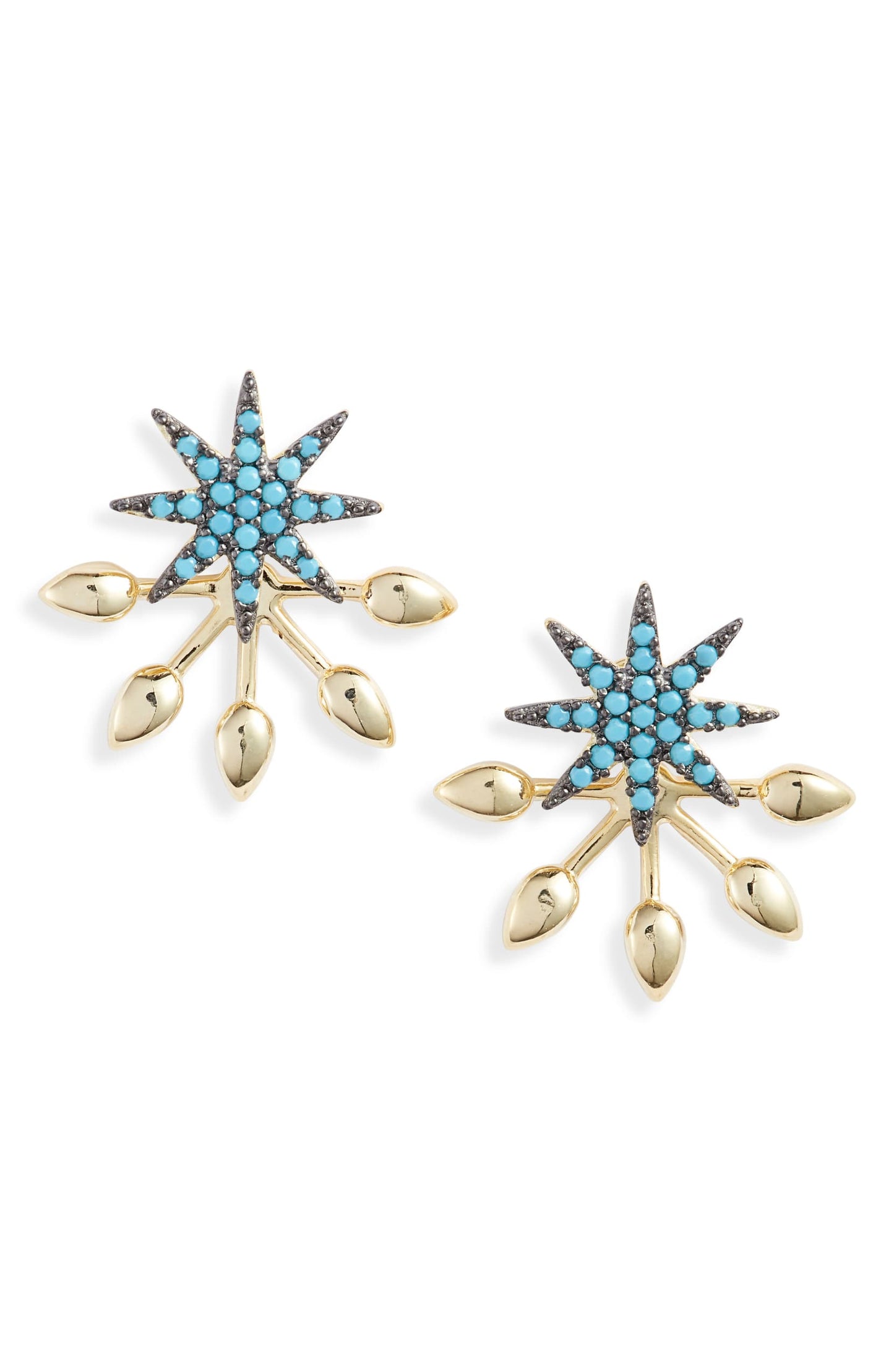 Turquoise Aura Burst Stud Earrings